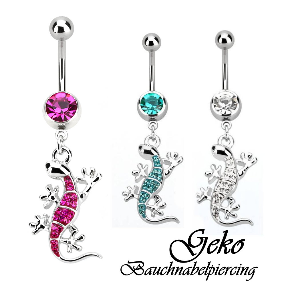 Bauchnabelpiercing Geko
