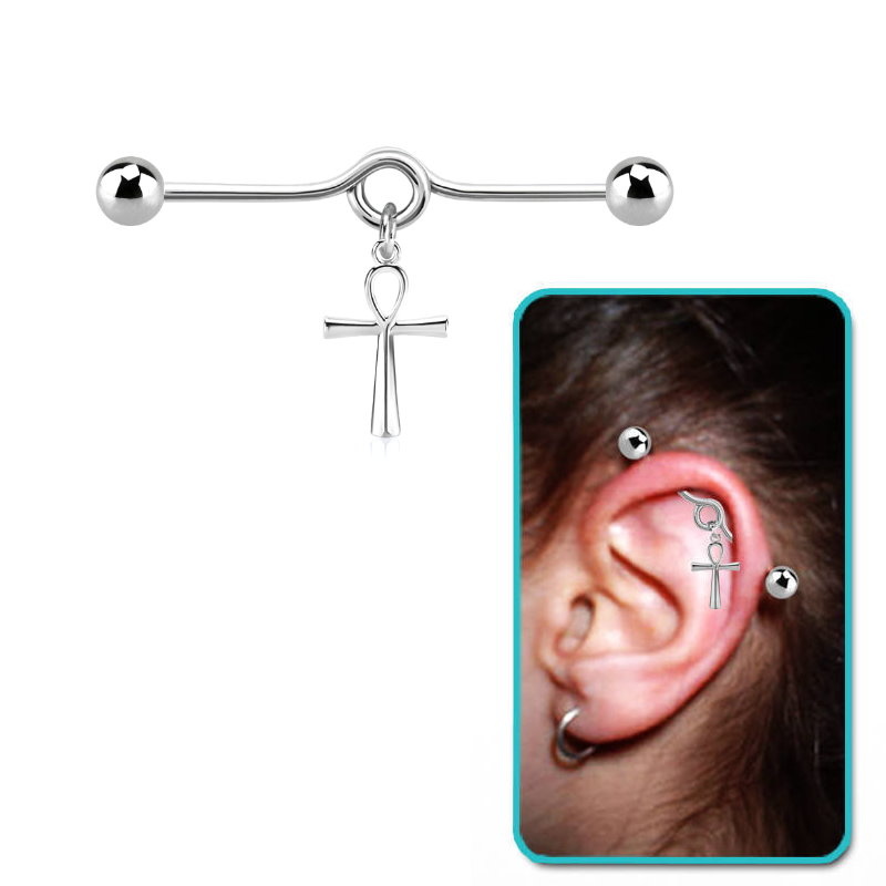 Industrial Piercing Ankh