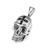 Totenkopf Anhänger mit schwarzen Stein