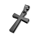 Schwarzer Kreuz Kettenanhänger Edelstahl