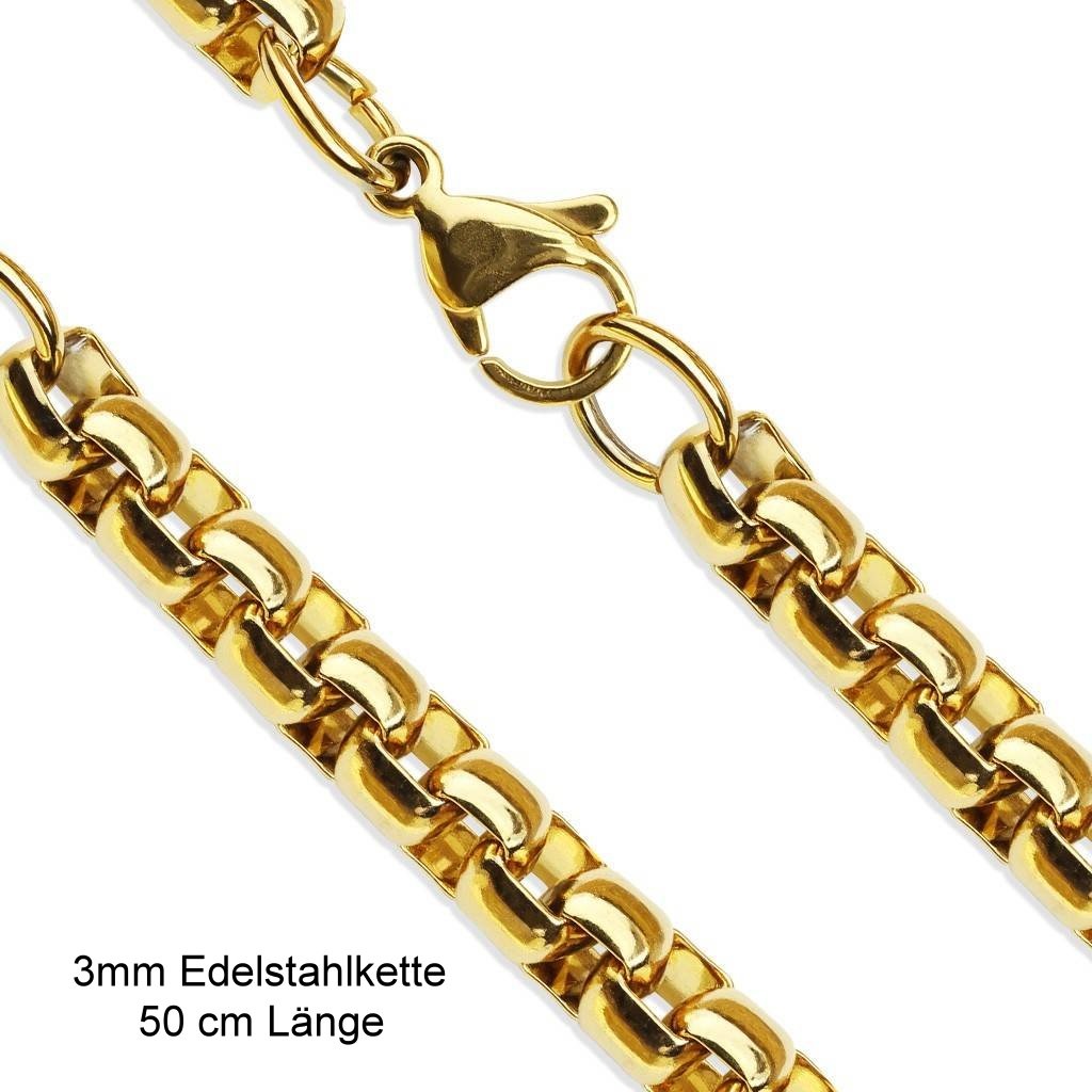 Goldfärbige Edelstahl Halskette 50 cm