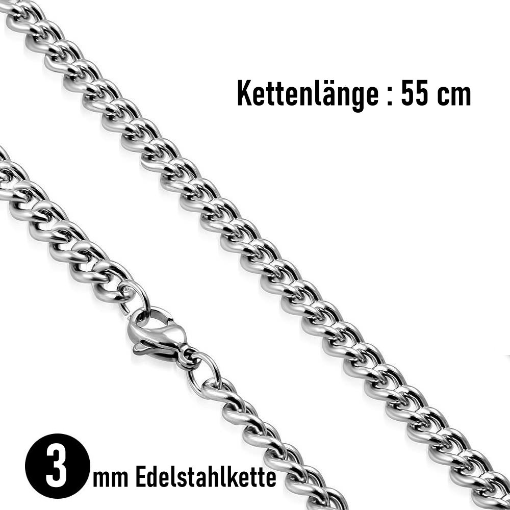 🦚 3 mm Edelstahlkette 55 cm