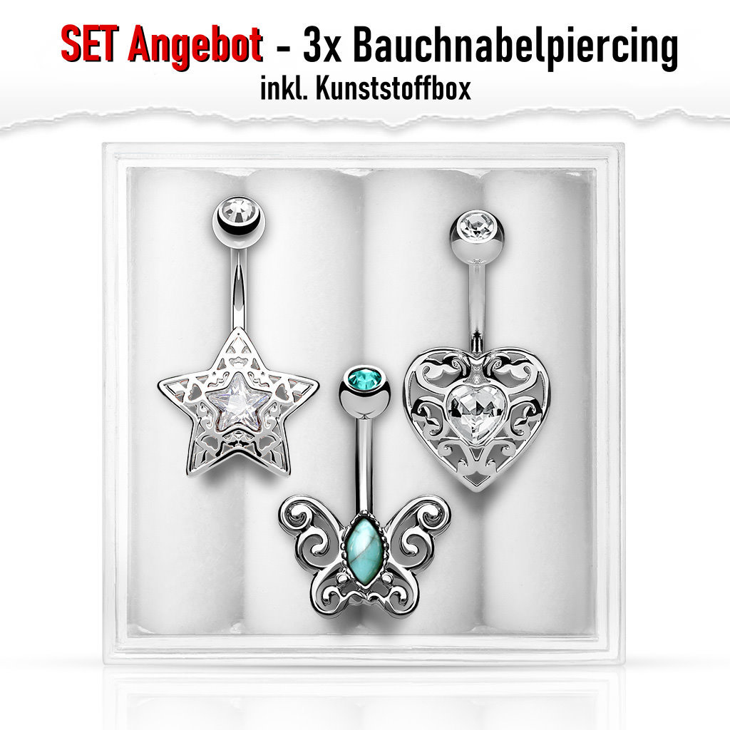 Bauchnabelpiercing Set