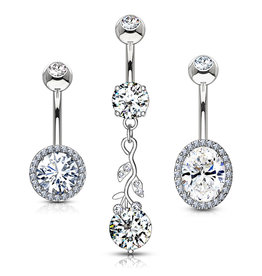 3er Set Bauchnabelpiercing