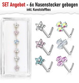 6er Set Nasenstecker gebogen