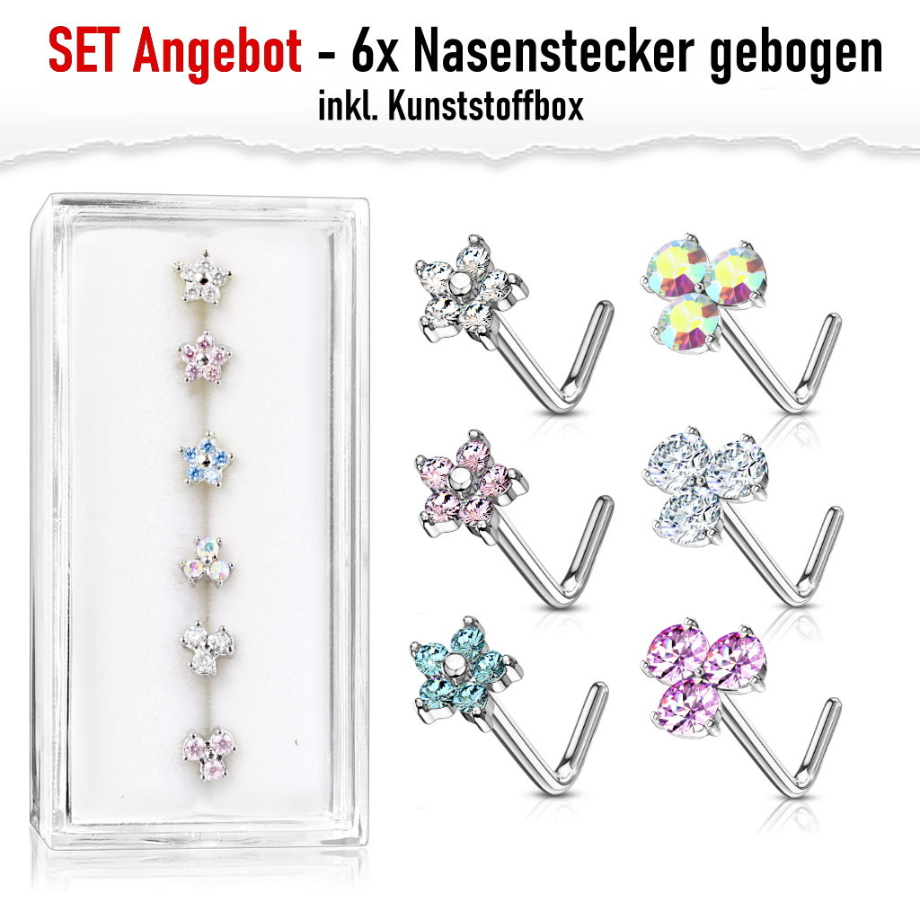 Nasenstecker gebogen Set Angebot