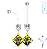 Kristall Bauchnabelpiercing "Baby on Board"