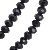 80 cm lange schwarze Damen Halskette mit Zirkoniastein