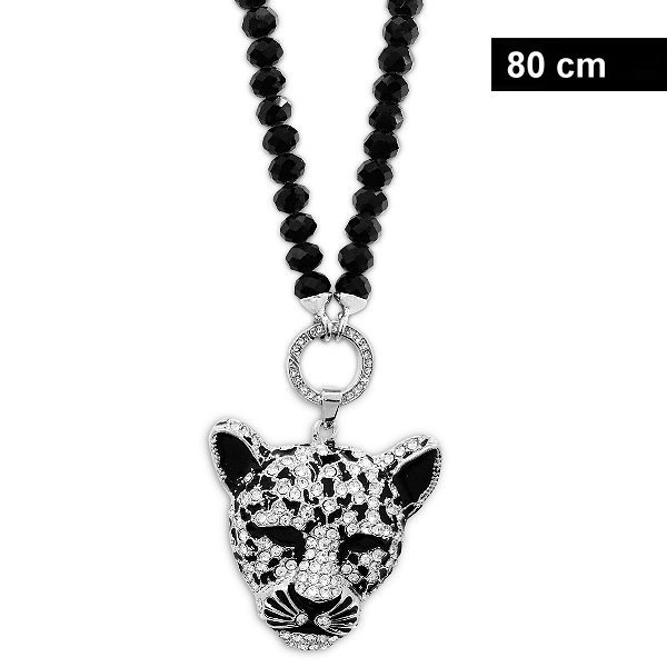 80 cm Damen Halskette Leopard