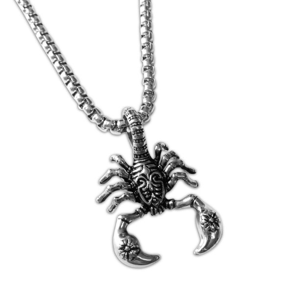 60cm Edelstahl Halskette mit Skorpion