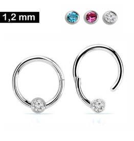 Piercing Clicker Ring mit Stein