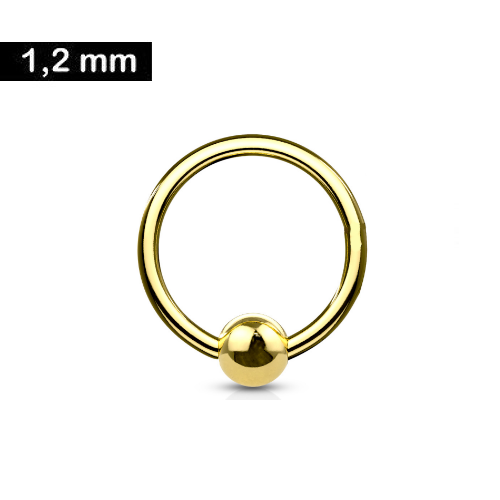 1,2 mm Piercing Ring goldfärbig - 3 Größen