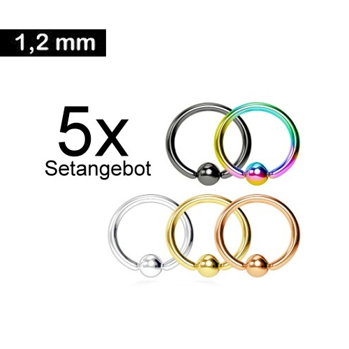 5er Piercingring Set
