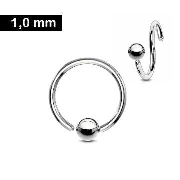 1,0 mm BCR Ring mit Spiralverschluss