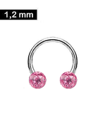 Piercing Ring mit pinken Epoxy Kugeln