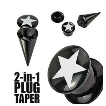 Schwarzer Fleshtunnel 2 in 1