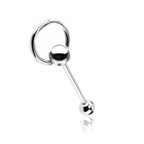 Zungenpiercing mit Ring (Slave) – Chirurgenstahl 316L