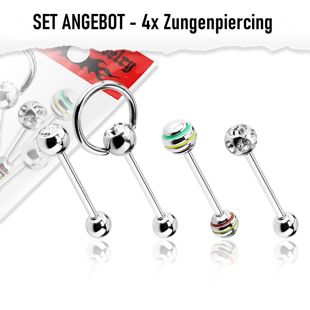4er Set Zungenpiercing