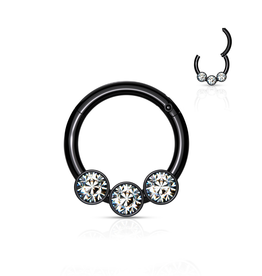 12 x 8 mm schwarzer Segment Ring