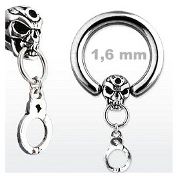 1,6 mm Skull Piercing Ring