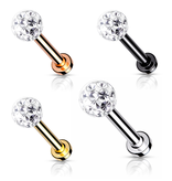 Labret Stecker mit Epoxy Kristall-Kugel