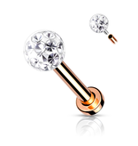 Labret Stecker mit Epoxy Kristall-Kugel