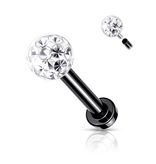 Labret Stecker mit Epoxy Kristall-Kugel