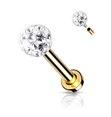 Labret Stecker mit Epoxy Kristall-Kugel
