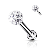 Labret Stecker mit Epoxy Kristall-Kugel