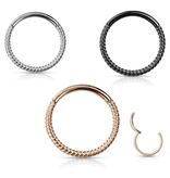 1,2 x 8 mm Clicker Piercingring gedreht - 3 Farben wählbar