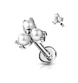 Labret Piercing mit 3 Perlen – Chirurgenstahl
