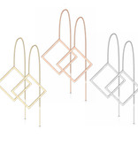 Durchzieher Ohrringe viereck - 3 Farben