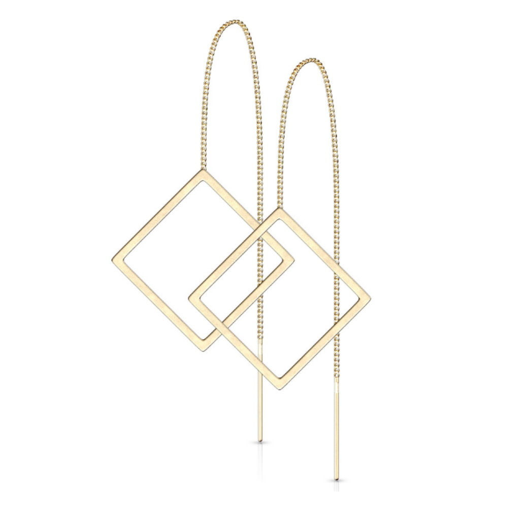 Durchzieher Ohrringe viereck - 3 Farben