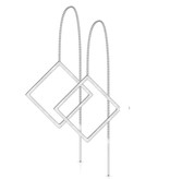 Durchzieher Ohrringe viereck - 3 Farben