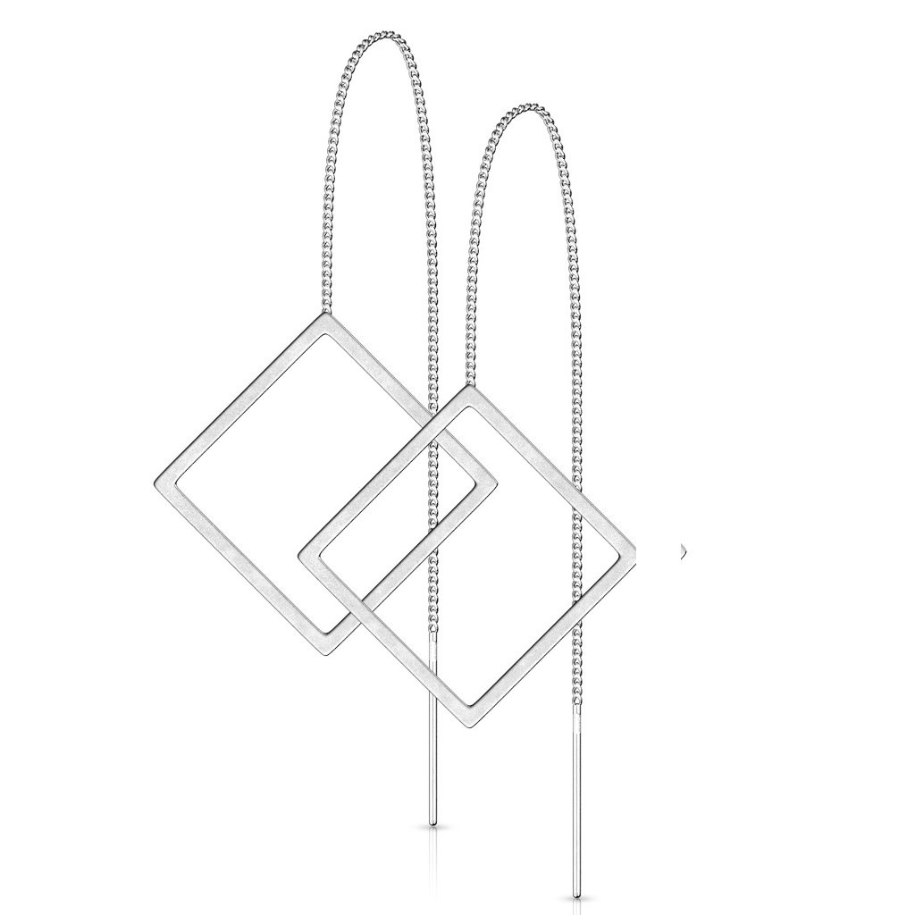 Durchzieher Ohrringe viereck - 3 Farben