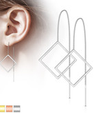 Durchzieher Ohrringe viereck - 3 Farben