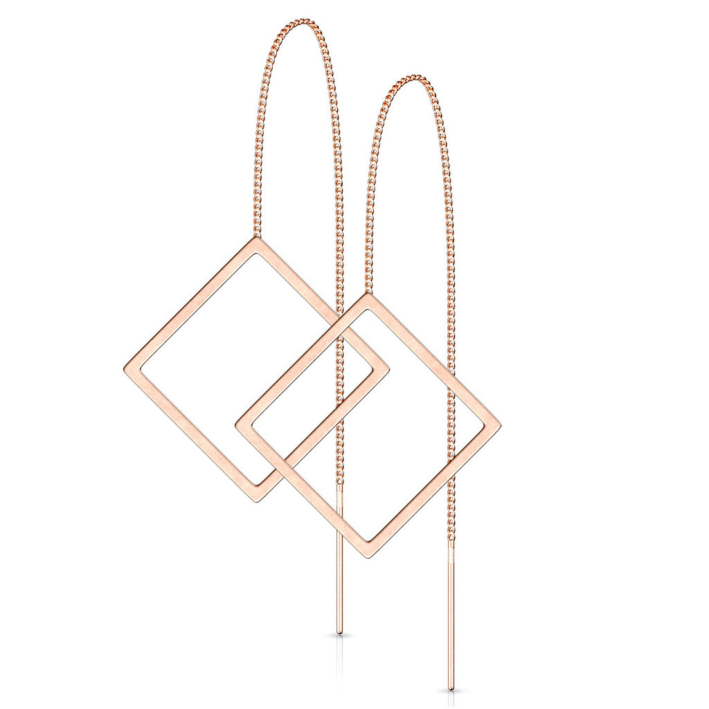 Durchzieher Ohrringe viereck - 3 Farben