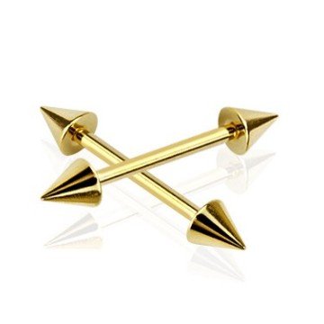 1,6 x 16 mm Goldfärbiges Brustpiercing