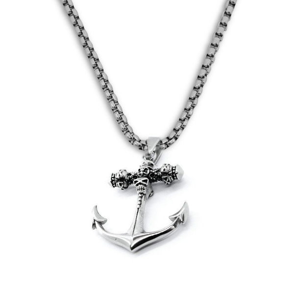 Anker Kettenanhänger mit Totenkopf