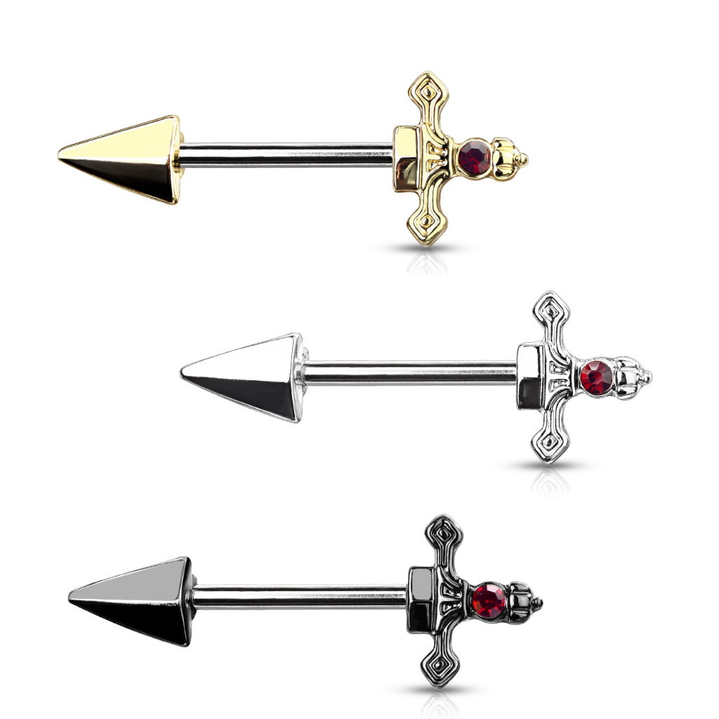 Brustwarzenpiercing  Schwert