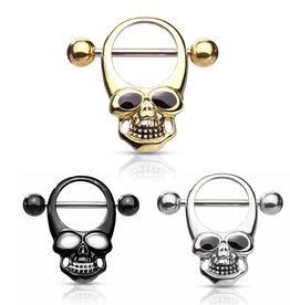 Brustwarzenpiercing Totenkopf