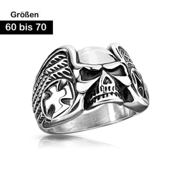 Edelstahl Ring Totenkopf