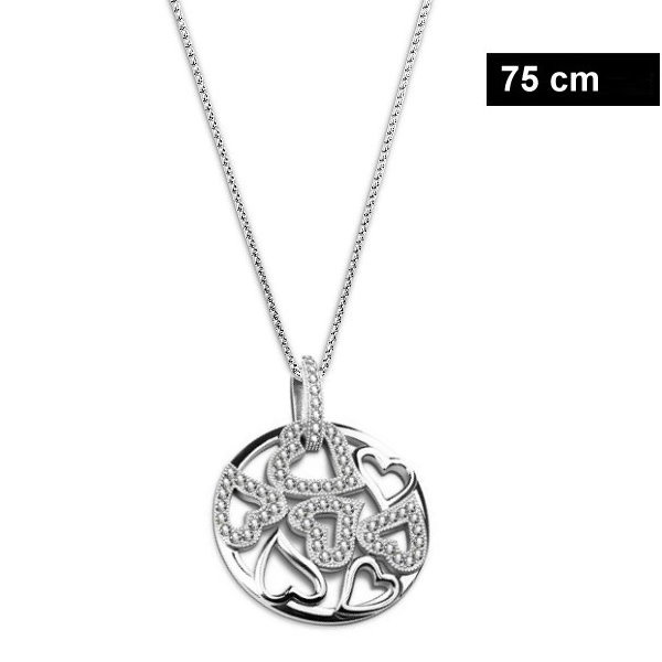 Damen  Anhänger Herzen mit Zirkoniasteinchen