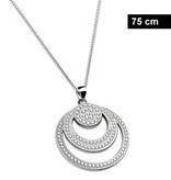 Runder  Edelstahlanhänger mit Kristall