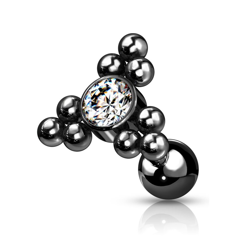 Helix, Tragus & Conch Barbell mit Kristallstein