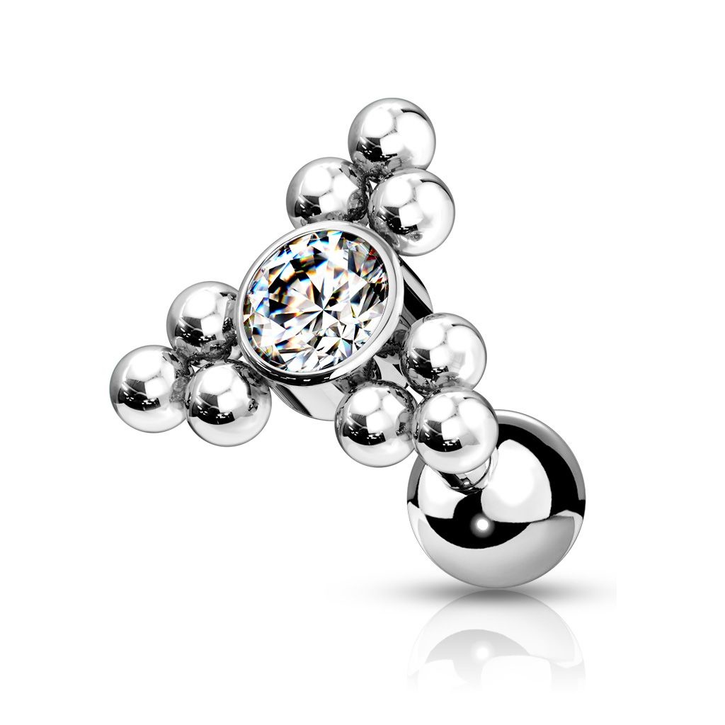 Helix, Tragus & Conch Barbell mit Kristallstein