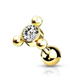 Piercing Barbell mit Kristall – Chirurgenstahl 316L