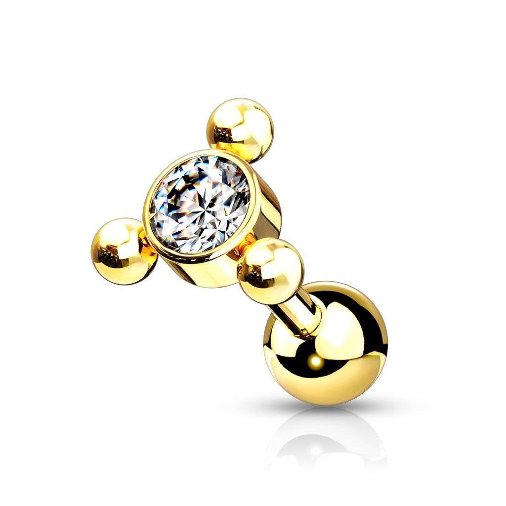 Piercing Barbell mit Kristall – Chirurgenstahl 316L