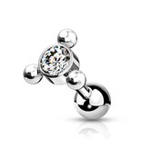 Piercing Barbell mit Kristall – Chirurgenstahl 316L