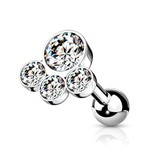 Piercing Barbell mit 4 Zirkonia
